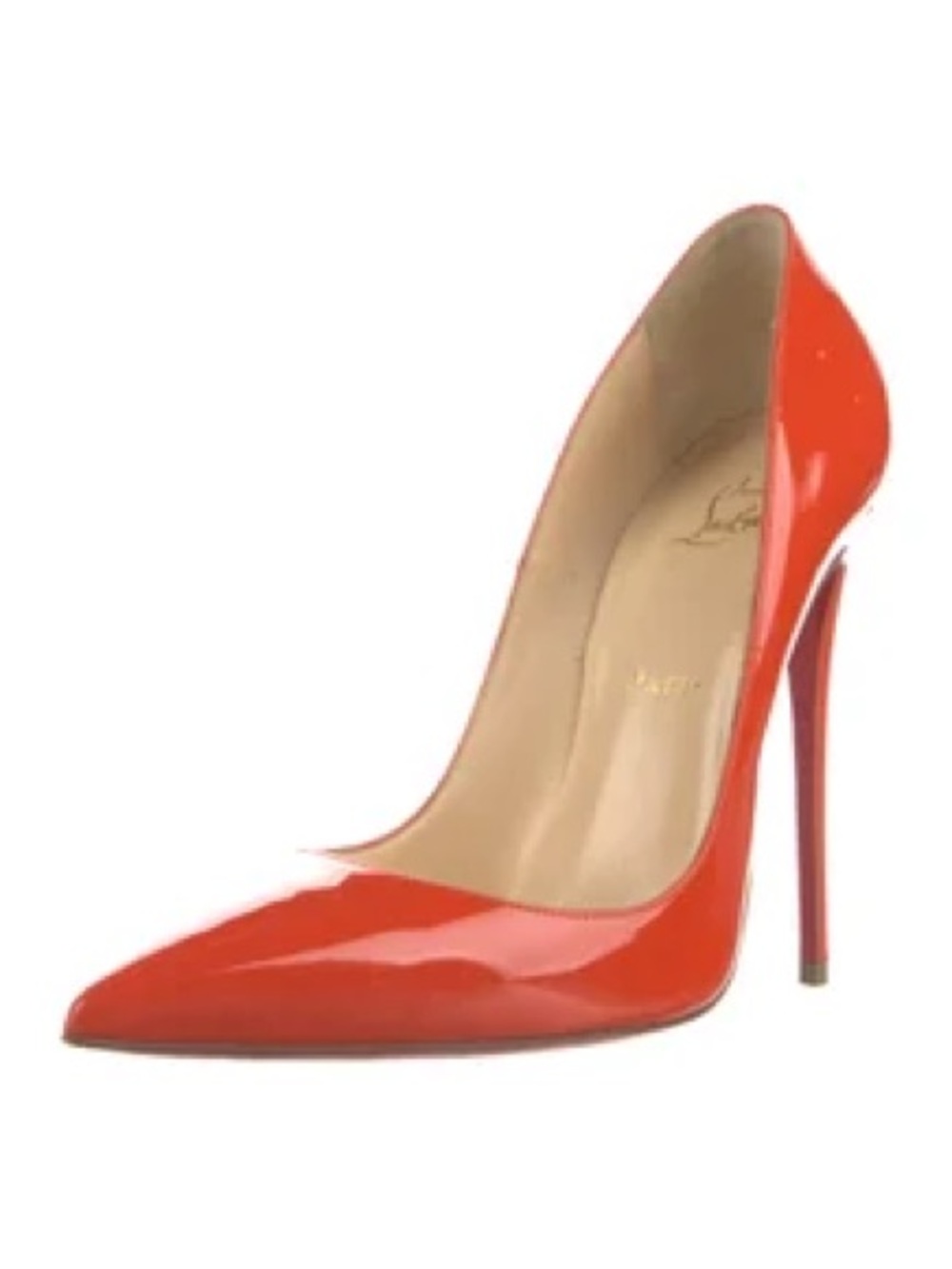 Christian Louboutin So Kate 120 Red Orange Patent Leather Pumps Size 10